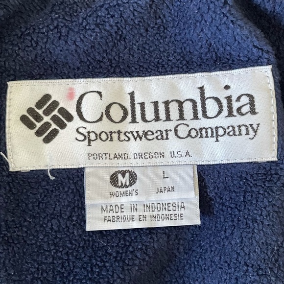 Columbia Sportwear Co Navy Blue dolman half fleece lining full zip jacket - Picture 16 of 17